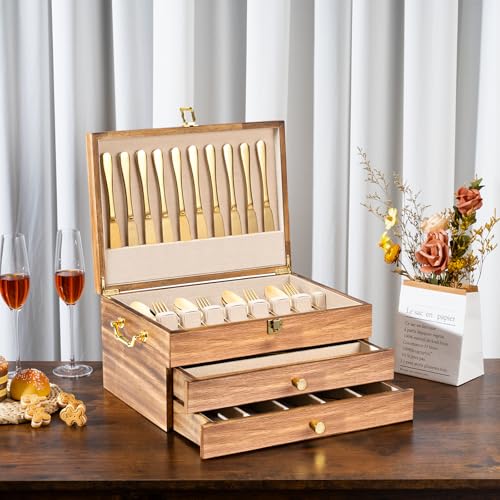 Silverware Storage Box (3 Layer Carbonized Black)