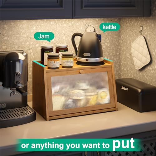 Bread Box for Kitchen Counter (Natural / Medium-1_Tier)