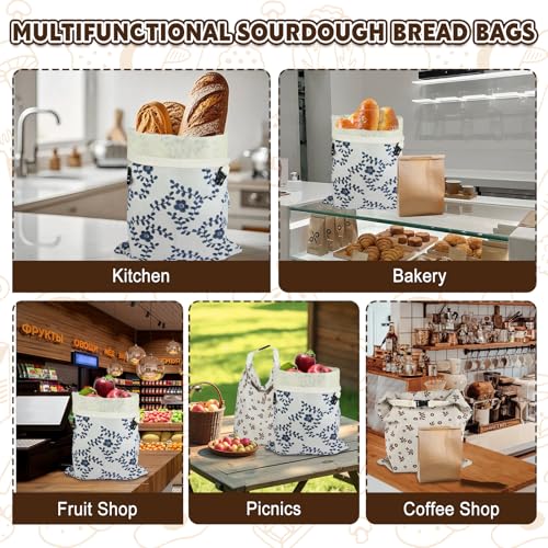 2 Pack Reusable Beeswax Bread Bags for Homemade Sourdough with Zipper