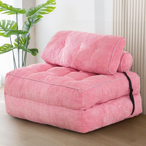 Folding Sofa Bed (Pink / Single)