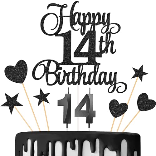 14th Birthday Cake Decorations (9 Count)