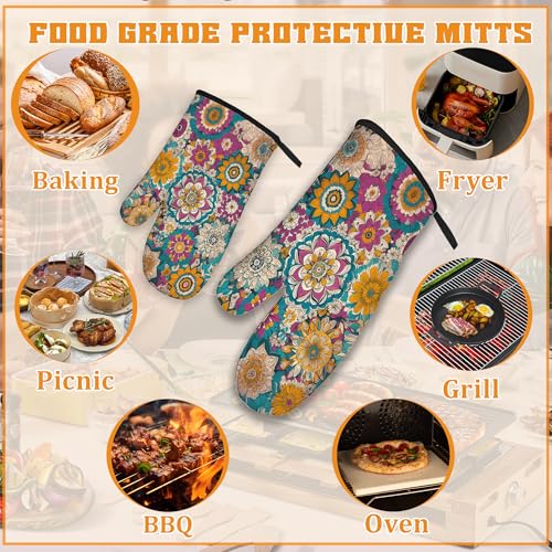 Vintage Mandala Oven Mitts and Pot Holders (4 Count)