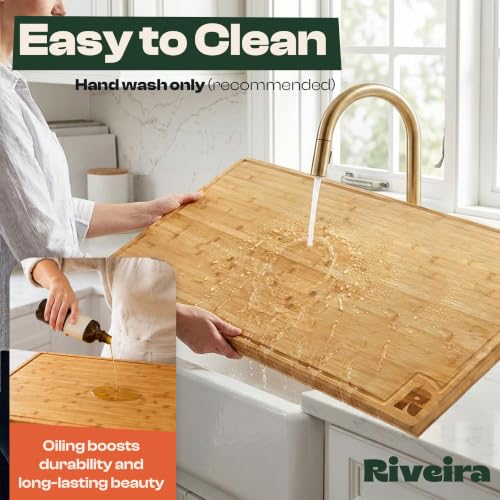 Extra Large Bamboo Cutting Board for Kitchen (36"L x 24"W)
