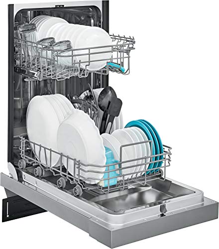 18 in. ADA Compact Front Control Dishwasher in Stainless Steel with Dual Spray Arms (Silver / Dishwasher Only)
