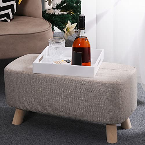12x20 Inch Modern White Acrylic Ottoman Tray with Cutout Handles Serving Tray Organizer Tray Decorative Tray. for Living Room (White / 20" x 12" x 2")