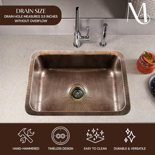 Kitchen & Bar Sink (21 inches / Pure Copper)