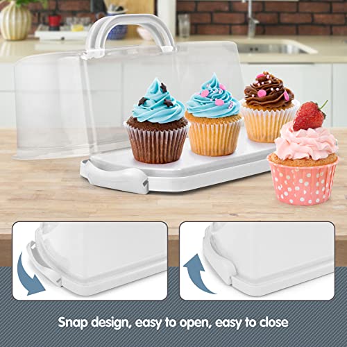 2 Pack Plastic Rectangular Bread Box with Clear Lid