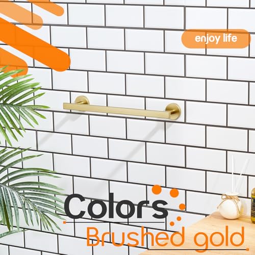16 Inch Bathroom Towel Bar Bath Towel Rack Kitchen Towel Holder Towel Hanger Wall Mounted SUS304 Stainless Steel Brushed Gold AN4001GD (Brushed Gold / 16-Inch)