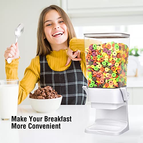 Cereal Dispenser Countertop 2 Pack 5.5 Qt Large Cereal Storage Container (C:White & 2pack / A(Upgrade Materials))