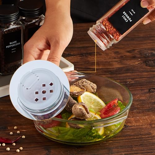 36 Glass Spice jars with label (36 Count)