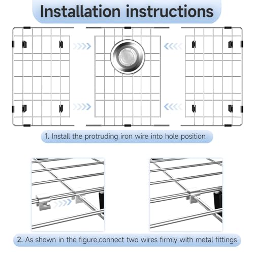 26-1/8" x 14-1/8" Stainless Steel Sink Grid, Sink Grate for Bottom
