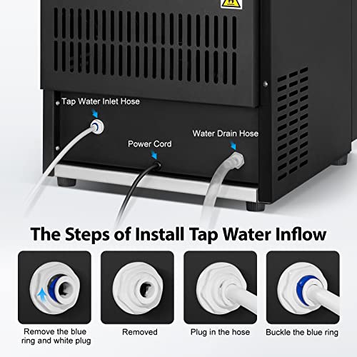 15 Inch Wide Commercial Ice Maker Machine Under Counter Black