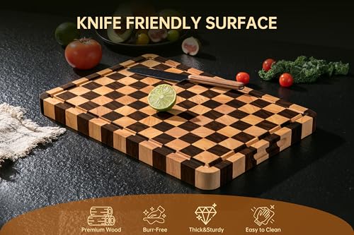 Cutting Boards for Kitchen (Checkered / 16.5"L x 11.6"W)