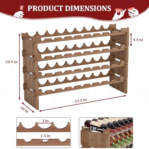 Wine Rack Freestanding Floor (Walnut)