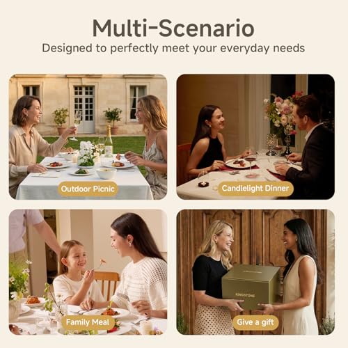 18Pcs Hammered Rim White Bone China Set (White-hammered / service for 6-18pcs)