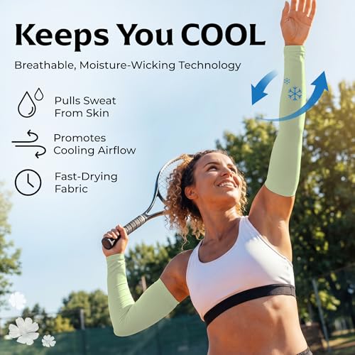 Women’s Cooling Arm Sleeves (1 Pair: Pastel Green / One Size)