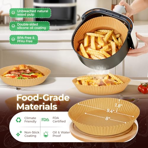 420PCS Round Air Fryer Liners Disposable for Ninja (8" Round)