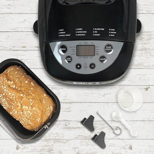 Hi Rise Bread Maker Machine Programmable 12 Programs Including Gluten Free & 3 Loaf Sizes and Crust Colors with Traditionally