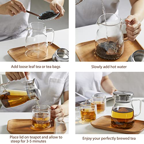 One Touch Glass Teapot (27oz(800ml))