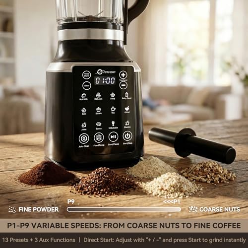 Glass Blenders for Kitchen with Tamper (Black)