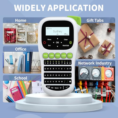 H1100 Label Maker Machine with Tape 12mm Laminated