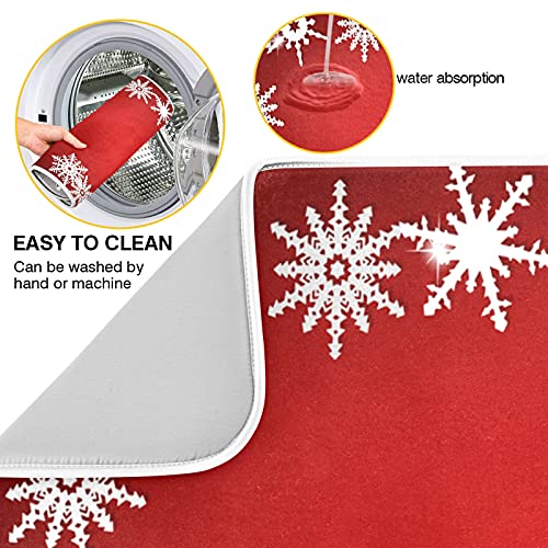 Super Absorbent Dish Drying Mat (Christmas Snowflake Abstract / 16" x 18")