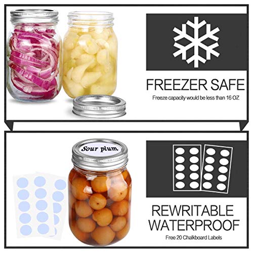 16oz Regular Mouth Mason Jars (12 Pack)
