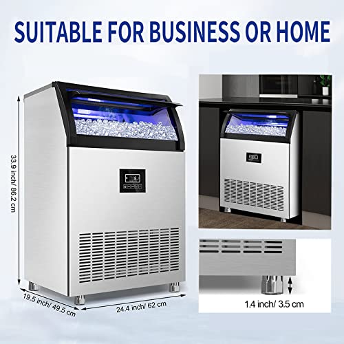 Commercial Ice Maker Machine 250LBS (Clear Ice Cubes - 250LBS/24H)