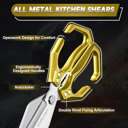 Heavy Duty Poultry Scissors Set for Chicken (Gold)
