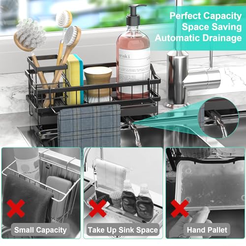 Sponge Holder for Kitchen Sink (Black)