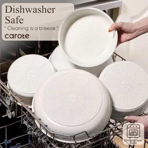 Pots and Pans Set Non Stick (White / 21 Piece)