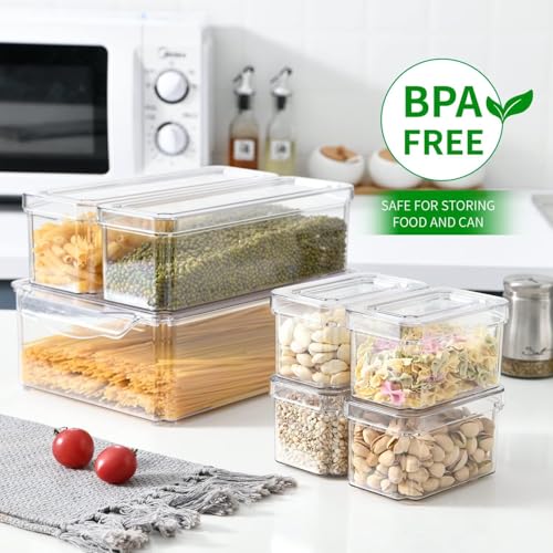 10 Pack Food Storage Organizer Bins (10 Pcs Food Storage Containers)