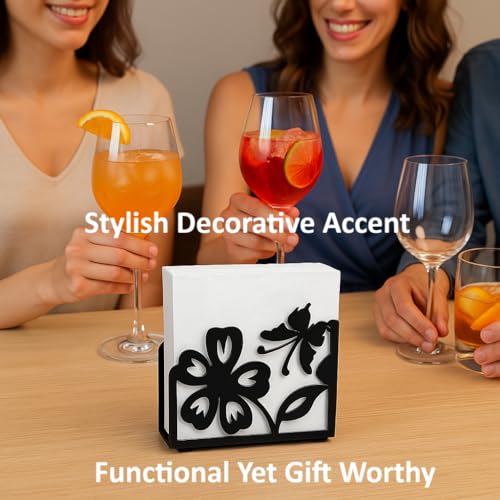 Butterfly Flower Napkin Holder for Table (2 Count)