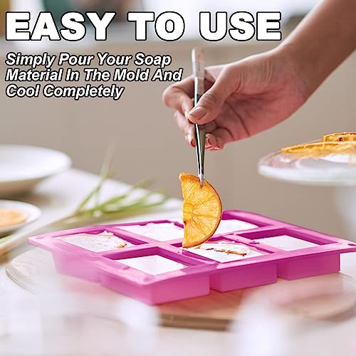 Silicone Soap Molds (Pink+Purple - Oval+Rectangle)
