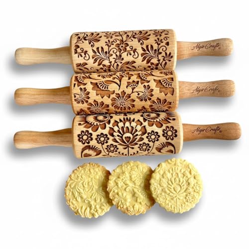 FLOWERS 3 Kid Rolling Pin Set with Damask
