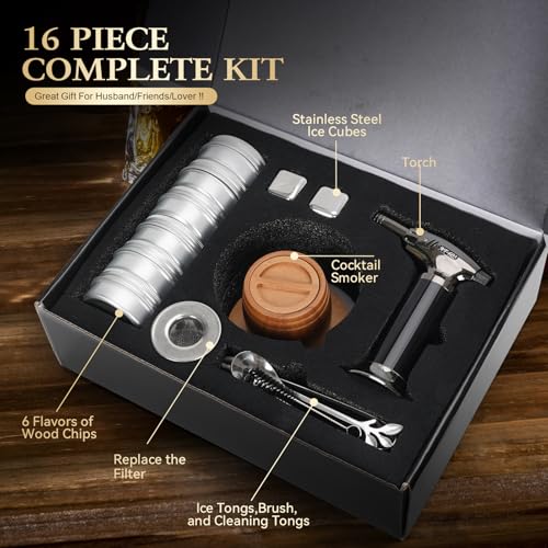 Whiskey Smoker Kit with Torch (Smoker Kit with 4 Ice Stones)