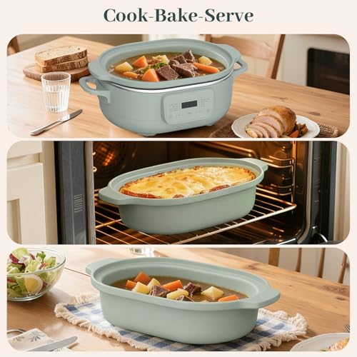 MAGNIFIQUE 4 Quart Programmable Casserole Slow Cooker (4 Quarts / Olive)