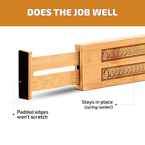 4 Pack Bamboo Drawer Dividers (Bamboo / 2.6-Inch High (4-pk))