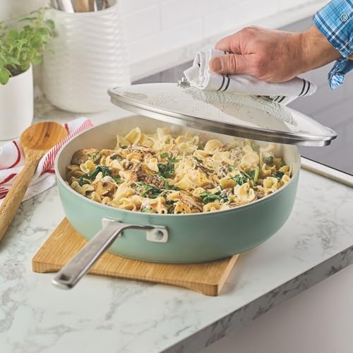 Hard Anodized Non Stick Ceramic Frying Pan 5 (Cardamom / 5 Quart)
