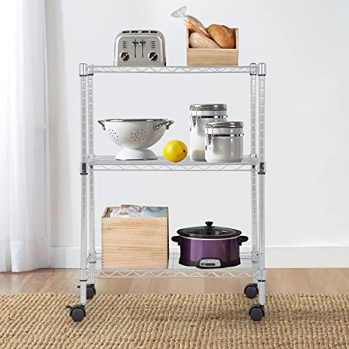 3 Tier Wire Shelf with Wheels