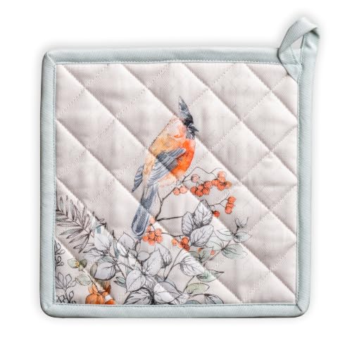 Pot Holders 100% Cotton Potholders (063 - Whitish Shabby Chique / 8" x 8" (Pot Holder Pack of 1))