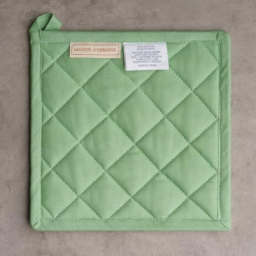 Pot Holders 100% Cotton Potholders (019 - Botanical Fresh / 8" x 8" (Pot Holder Pack of 1))