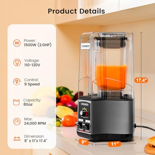 Commercial Blender for Crushing Ice (Grey)