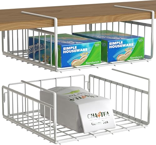 2 Pack Under Shelf Wire Metal Basket Shelf (2 Pack)