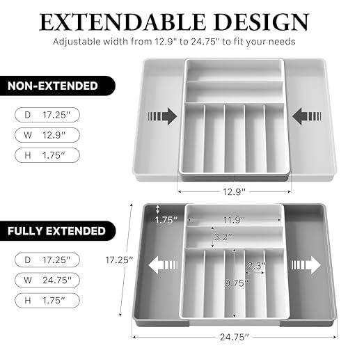 Expandable Kitchen Drawer Flatware Organizer