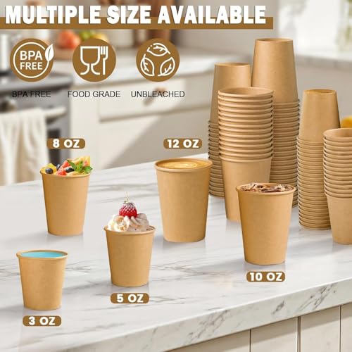 100 Count 3 oz Kraft Paper Cups (Kraft-3oz-100pack)