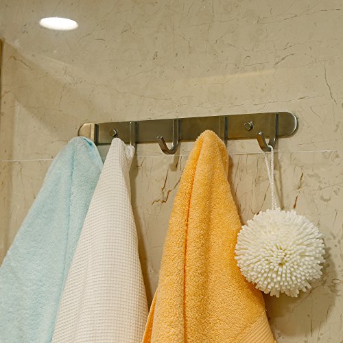 Coat Hook Rail Brushed Nickel 14 (5 Hooks)