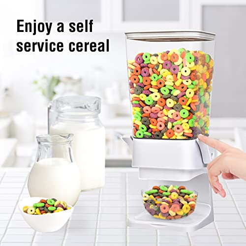 Cereal Dispenser Countertop Large Cereal Containers Storage Dispenser For Pantry Dry Food Dispenser Countertop Candy Dispenser Machine Rice Dispenser For Snack (A:White & 1pack / A(Upgrade Materials))