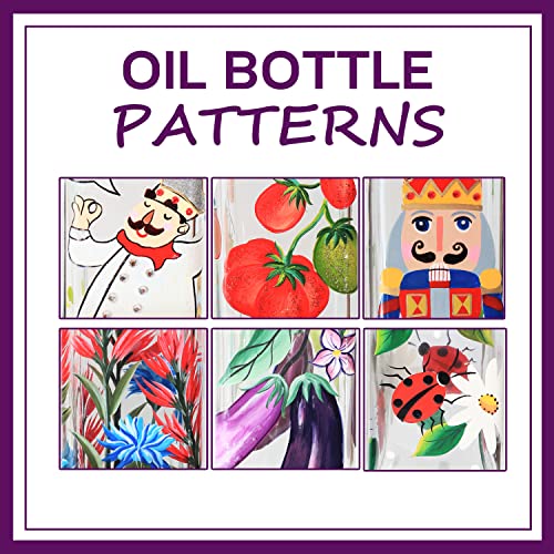 17oz Hand Painted Glass Olive Oil Bottle (chef)