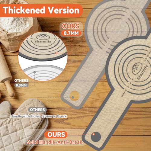 2Pc Silicone Bread Sling for Dutch Oven Sourdough Baking Tools (Gray / 2Pcs Oval and Round)